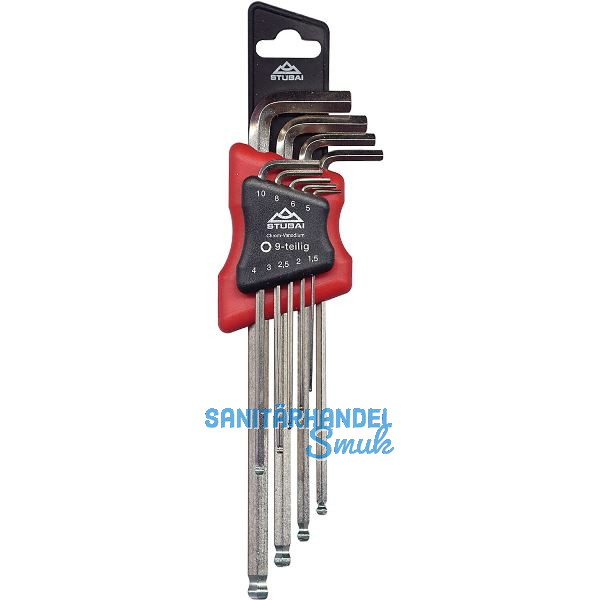 STUBAI Sechskant Stiftschl�ssel-Satz 2250 lang Kugelkopf 1.5-10 mm 9-teilig