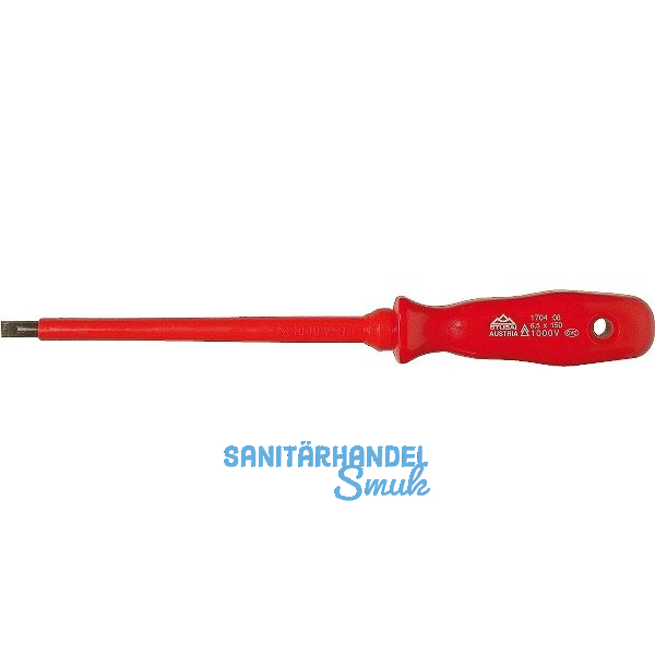 STUBAI Schraubendreher VDE 1704 Schlitz 1,6x10x200 mm, Kunststoffgriff, L=320 mm