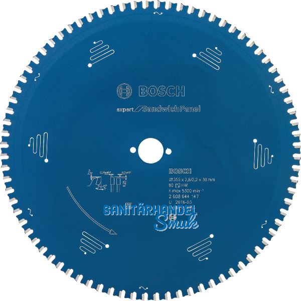 BOSCH Kreiss�geblatt Expert for Sandwich Panel � 355x2,2x30 mm ZZ 80 (MTCG)pos.
