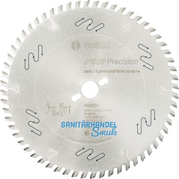 BOSCH Kreiss�geblatt Top Precision Laminated � 303 x 2,2 x 30 mm ZZ 60 (DH) pos.