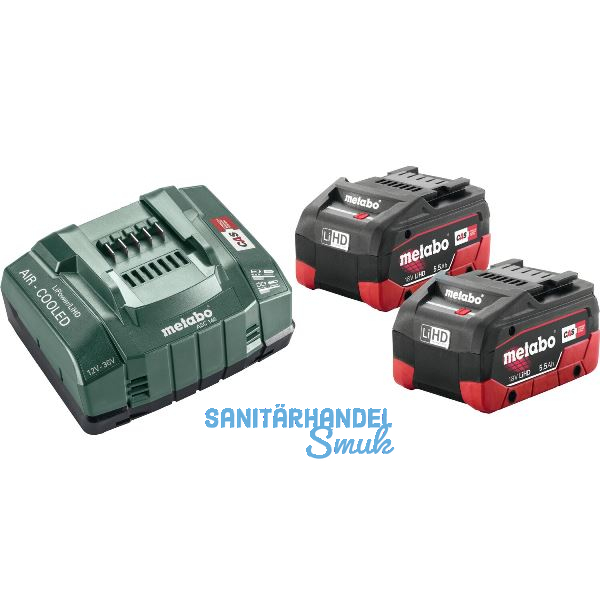 METABO Akku-Basis-Set 2 x 18 Volt / 5,5 Ah LiHD Akkus u. ASC 145 Ladeger�t