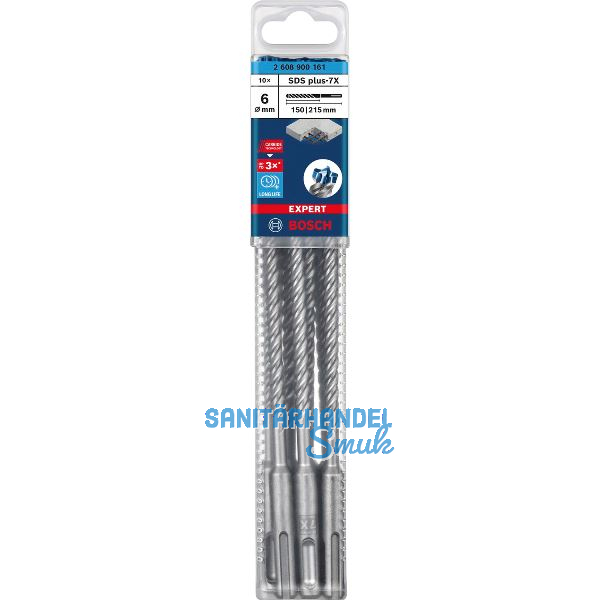 BOSCH HM-Hammerbohrer SDS-Plus-7X L�nge 215mm � 10 mm - 10 St�ck