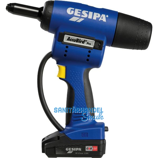 GESIPA Akku-Blindniet-Setzger�t AccuBird�Pro CAS 18 Volt / 1x 2,0 Ah Li-Ion