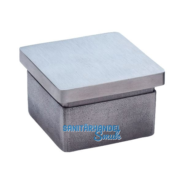 CROSO Endkappe eckig, 25 x 25 mm, Edelstahl geschliffen V2A