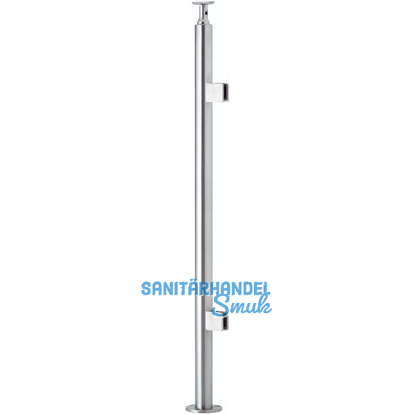 CROSO Fertigsteher mit 2 Klemmhalter f�r Bodenmontage, 970 mm, Edelstahl V2A