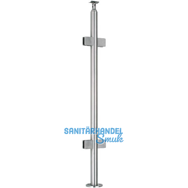 CROSO Fertigsteher mit 4 Klemmhalter f�r Bodenmontage, Edelstahl V2A