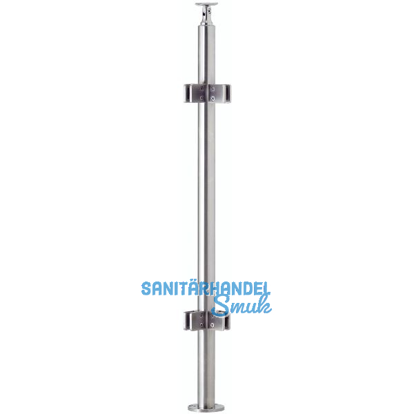 CROSO Fertigsteher mit 4 Klemmhalter �ber Eck, f.Bodenmontage, Edelstahl V2A