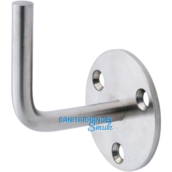 CROSO Handlauftr�ger mit Anschwei�ende, 3 Loch flacher Rosette � 70 mm, V2A