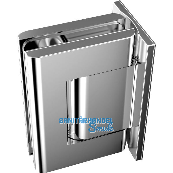 Pendelt�rband Biloba 90� Glas-Wand,beidseitige Platte,Aluminium Edelstahl-Effekt