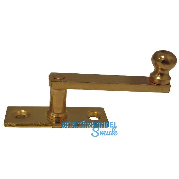 Fensterreiber auf eckiger Platte, 17 mm, Messing poliert