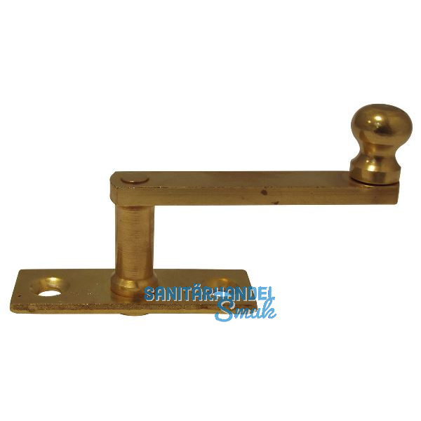 Fensterreiber auf eckiger Platte, 20 mm, Messing poliert