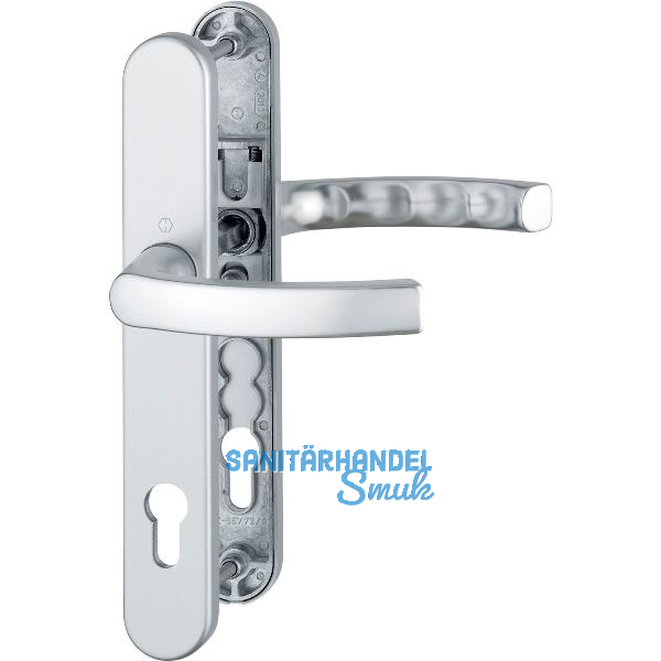 Dr�ckergarnitur LI�GE - auf Schmalschild 36 mm, 67 - 72, silber eloxiert