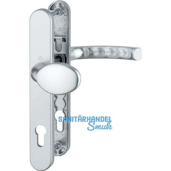 Wechselgarnitur LI�GE - auf Schmalschild 36 mm, Knopf, 67 - 72, silber eloxiert