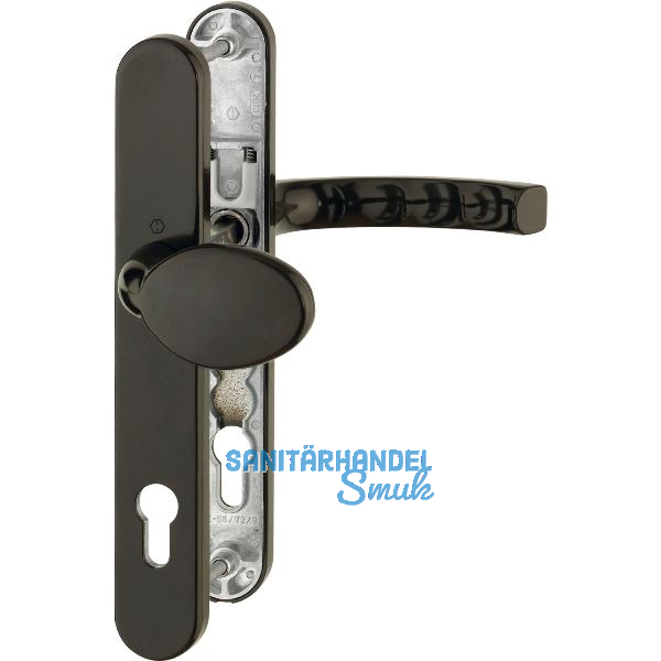 Wechselgarnitur LI�GE - auf Schmalschild 36 mm, Knopf, 67- 72, braun