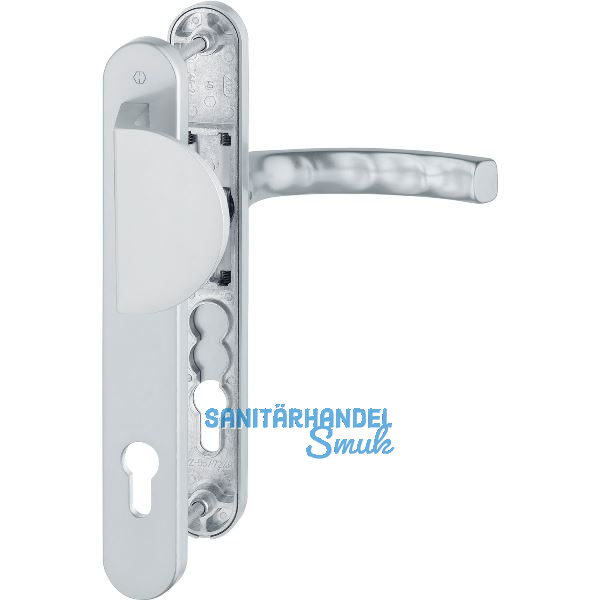 Wechselgarnitur LI�GE - Schmalschild 36 mm, Griffplatte, 67-72, silber eloxiert