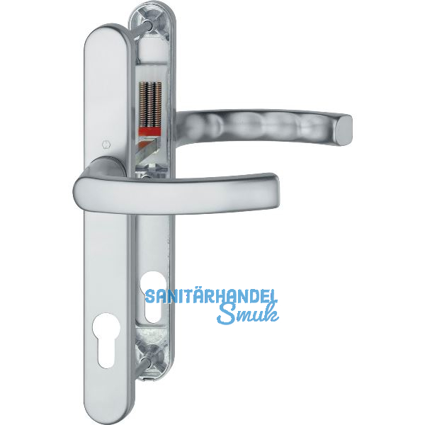 Dr�ckergarnitur LI�GE - auf Schmalschild 30 mm, 72 - 82, silber eloxiert