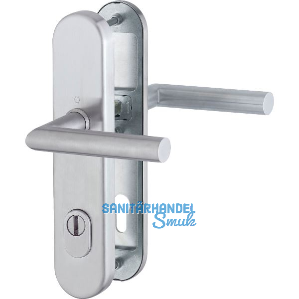 SH-Dr�ckergarnitur AMSTERDAM Langschild PZ88, RC3, mit Kernziehschutz,Edelstahl