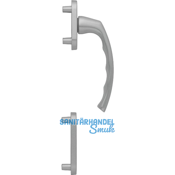 HOPPE Balkont�rgriff-Halbgarnitur LI�GE - au�en hoch, Edelstahl-Effekt