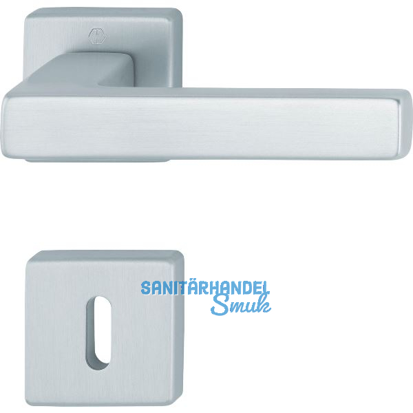 Dr�ckergarnitur AUSTIN - auf Rosette BB, Aluminium silber eloxiert