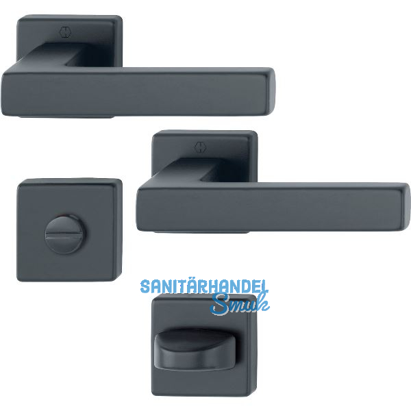 HOPPE Dr�ckergarnitur AUSTIN - auf Rosette WC, TS 37-42 mm, Aluminium schwarz