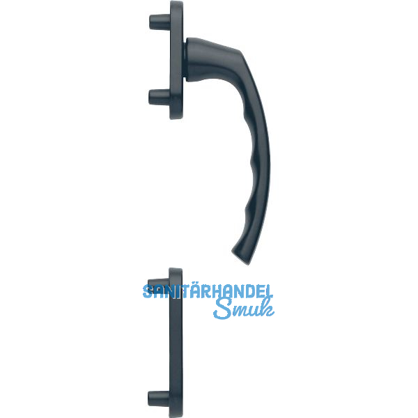 HOPPE Balkont�rgriff-Halbgarnitur LI�GE - au�en hoch, schwarz