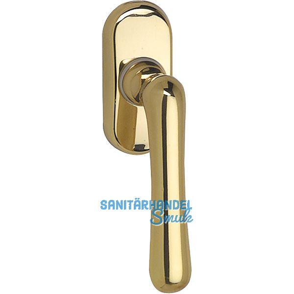 GRUNDMANN Fenstergriff WG ELEGANT - m. Rast., VK 7 x 35 mm, Messing poliert