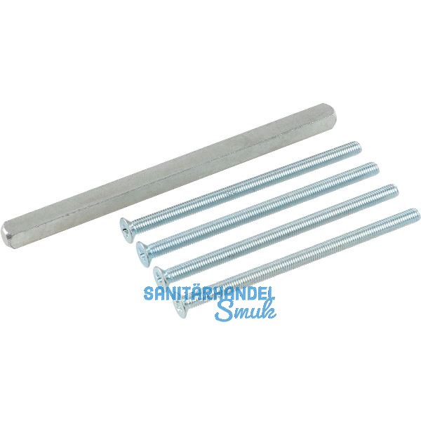 Stift und Schrauben f�r Rosettengarnituren hoch und nieder, T�rst�rke 76-86 mm