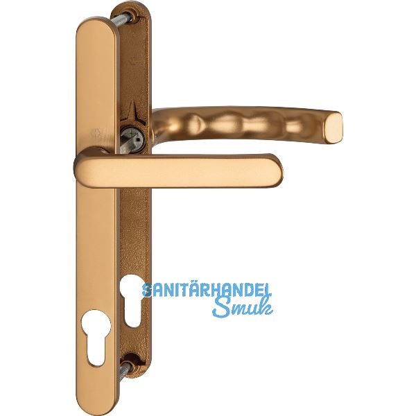 Dr�ckergarnitur LI�GE - Schmalschild 24 mm, Griff flach,67 - 72,bronze