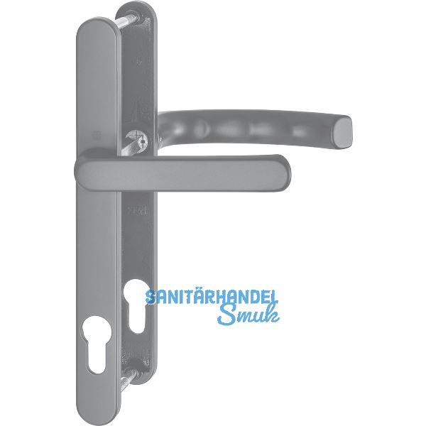 Dr�ckergarnitur LI�GE - Schmalschild 24 mm, Griff flach,67 - 72,Edelstahl-Effekt