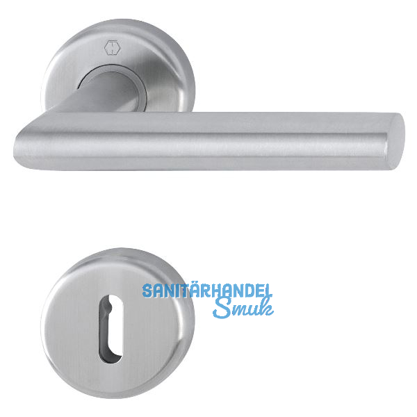 HOPPE Dr�ckergarnitur UTRECHT - auf Rosette BB, 39 - 47, Edelstahl matt