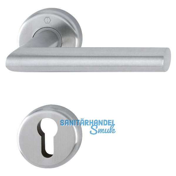 HOPPE Dr�ckergarnitur UTRECHT - auf Rosette PZ, 39 - 47, Edelstahl matt