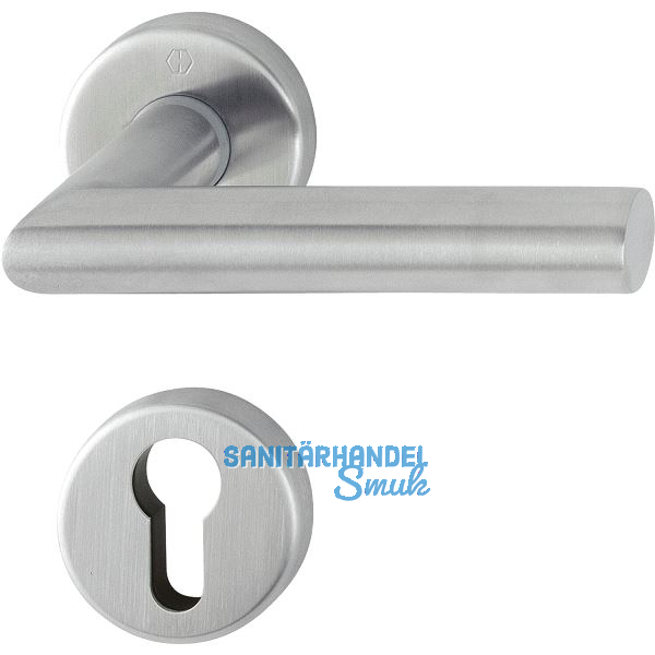 FH-Dr�ckergarnitur AMSTERDAM - auf Rosette PZ, 40 - 45, Edelstahl matt