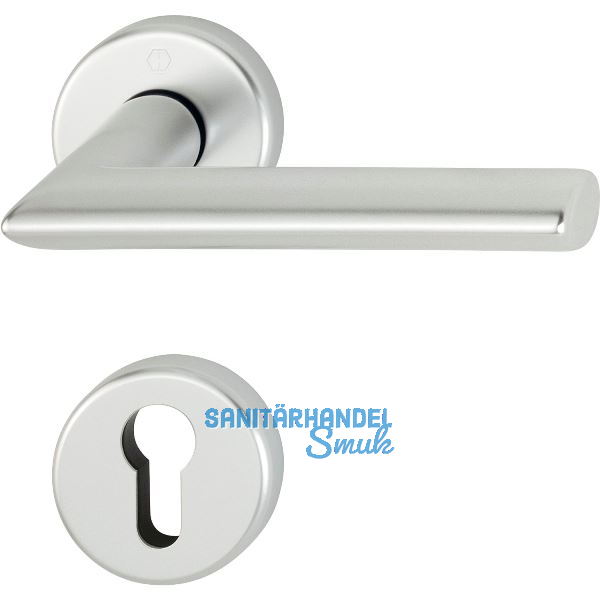 FH-Dr�ckergarnitur STOCKHOLM - auf Rosette PZ, 40 - 45, SST, silber eloxiert