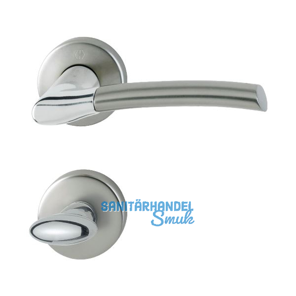 HOPPE Dr�ckergarnitur BERGEN - auf Rosette WC, verchromt/Edelstahl-Effekt