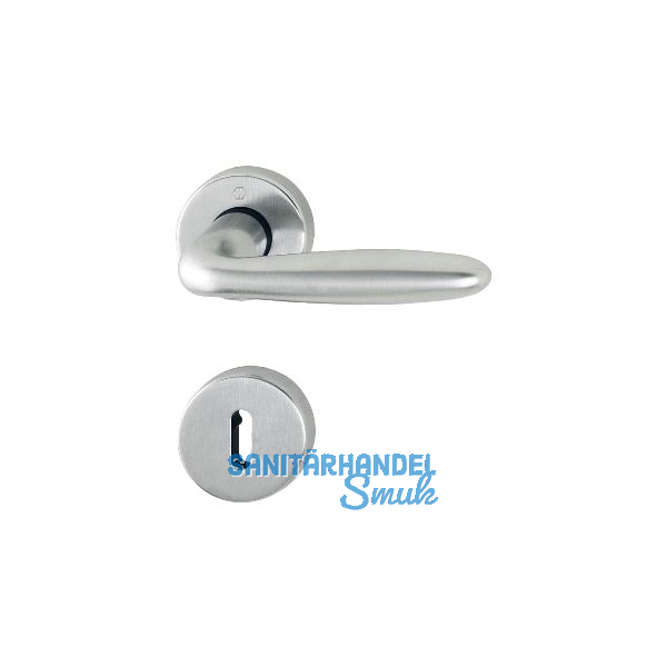 HOPPE Dr�ckergarnitur VERONA - auf Rosette BB, Messing verchromt matt