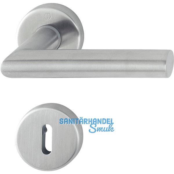 HOPPE Dr�ckergarnitur AMSTERDAM - auf Rosette BB, 37-42, Edelstahl matt