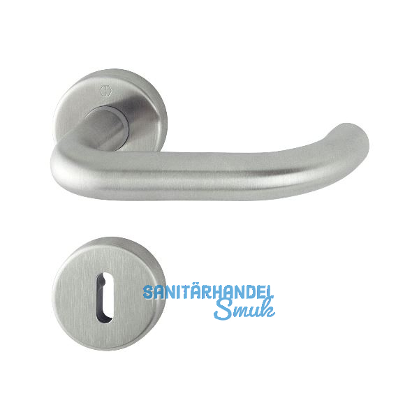 HOPPE Dr�ckergarnitur PARIS - auf Rosette BB, 37 - 42, Edelstahl matt