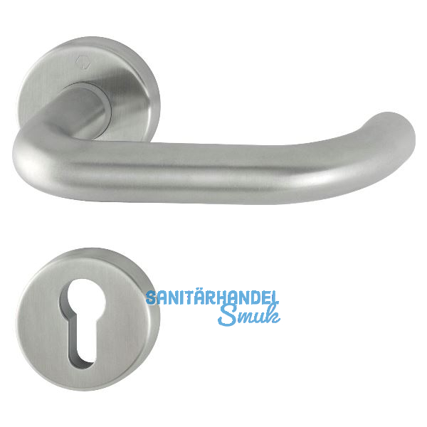 HOPPE Dr�ckergarnitur PARIS - auf Rosette PZ, 37 - 42, Edelstahl matt