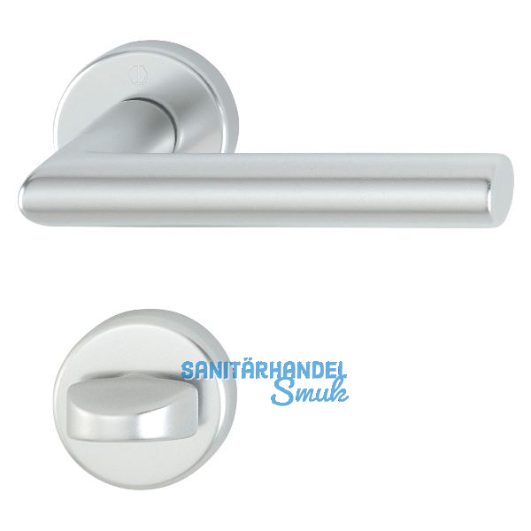 Dr�ckergarnitur AMSTERDAM auf Rosette WC, 37-47, Aluminium silber eloxiert