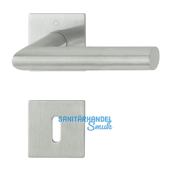 HOPPE Dr�ckergarnitur AMSTERDAM - eckig Flachrosette BB, Edelstahl matt