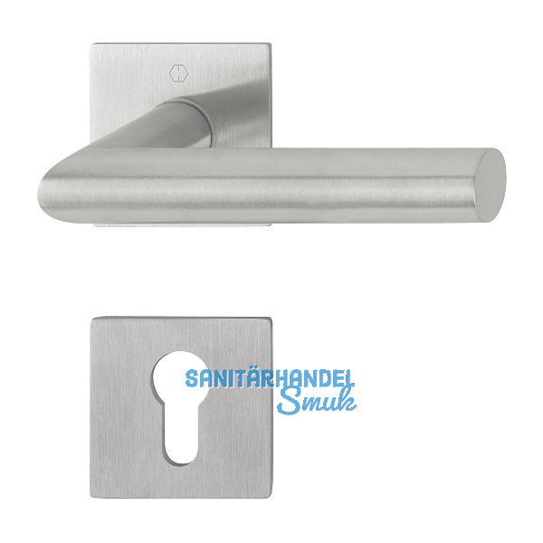 HOPPE Dr�ckergarnitur AMSTERDAM - eckig Flachrosette PZ, Edelstahl matt