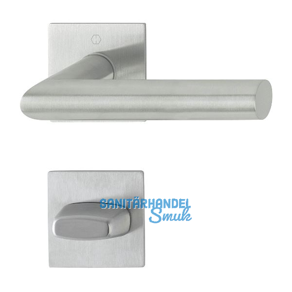 HOPPE Dr�ckergarnitur AMSTERDAM - eckig Flachrosette WC, Edelstahl matt