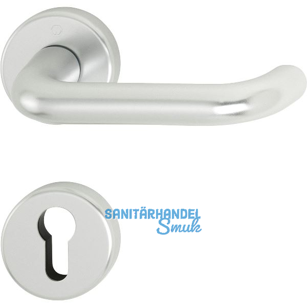 Dr�ckergarnitur PARIS - auf Rosette PZ, 37 - 42, silber eloxiert