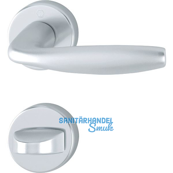 Dr�ckergarnitur NEW YORK - auf Rosette WC, 37 - 42, Alu silber eloxiert