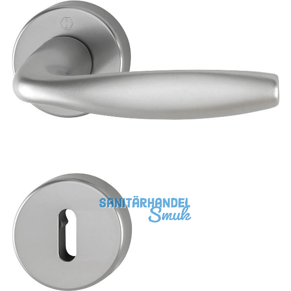 Dr�ckergarnitur NEW YORK - auf Rosette BB, 37 - 42, Alu Edelstahl Effekt