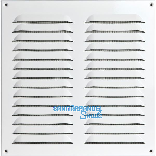 UPMANN Wetterschutzgitter aufschraubbar eckig 320x320 mm mit Mittelsteg wei�