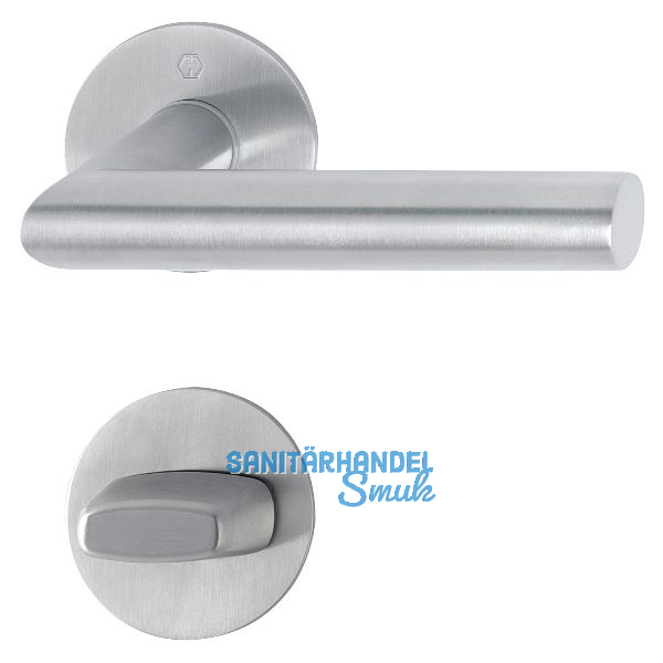 HOPPE Dr�ckergarnitur AMSTERDAM - auf Flachrosette, rund WC, Edelstahl matt