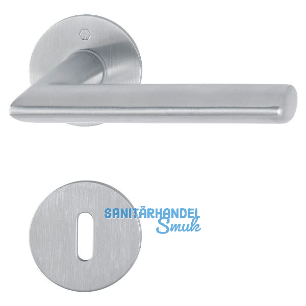 HOPPE Dr�ckergarnitur STOCKHOLM - auf Flachrosette BB, 35 - 45, Edelstahl matt