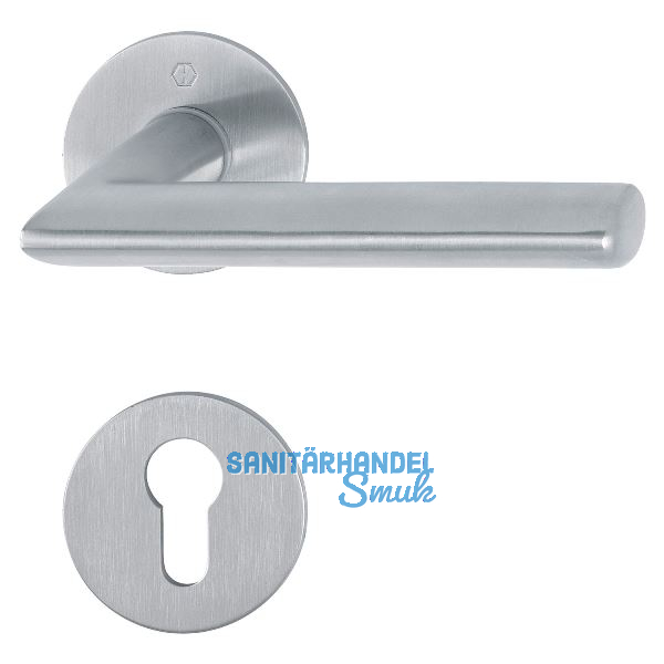 HOPPE Dr�ckergarnitur STOCKHOLM - auf Flachrosette PZ, 35 - 45, Edelstahl matt