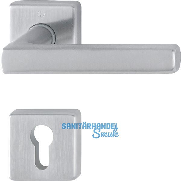 HOPPE Dr�ckergarnitur DALLAS - auf Rosette PZ, 37 - 42, Edelstahl matt